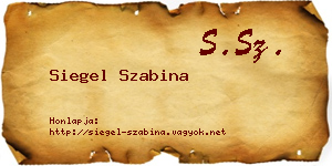 Siegel Szabina névjegykártya
